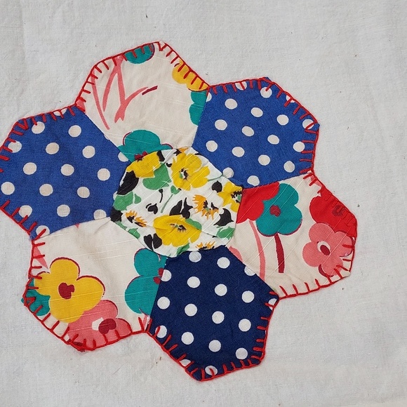 Handmade Quilt Top Vintage Made by Grandma Quilt Top Only Vintage Material - Picture 12 of 15